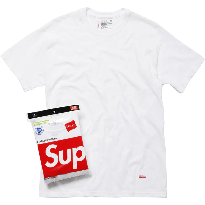 Supreme Hanes Tagless Tees (3 Pack) White Men's