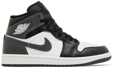 Jordan 1 Mid Black White Iron Grey Men's