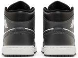 Jordan 1 Mid Black White Iron Grey Men's