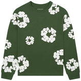 Denim Tears Long Sleeve Cotton Wreath T-shirt Green Men's