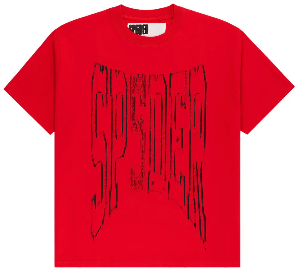Sp5der Diffused Collegiate Tee Red Men's