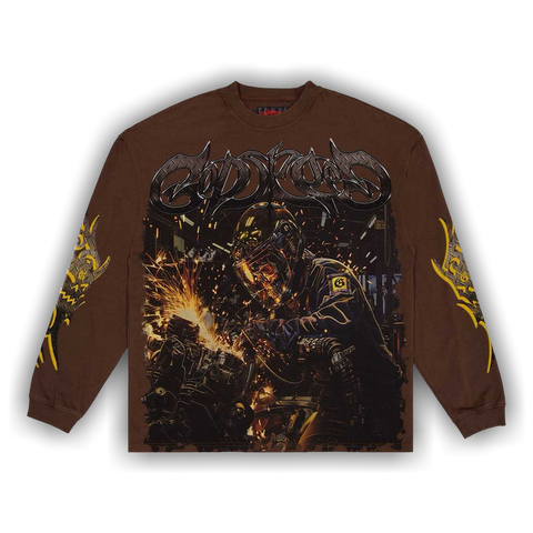 Godspeed Under Construction Long-Sleeve T-Shirt 'Brown'