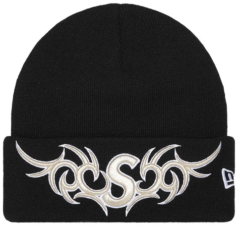 Supreme New Era Tribal S Logo Beanie Black