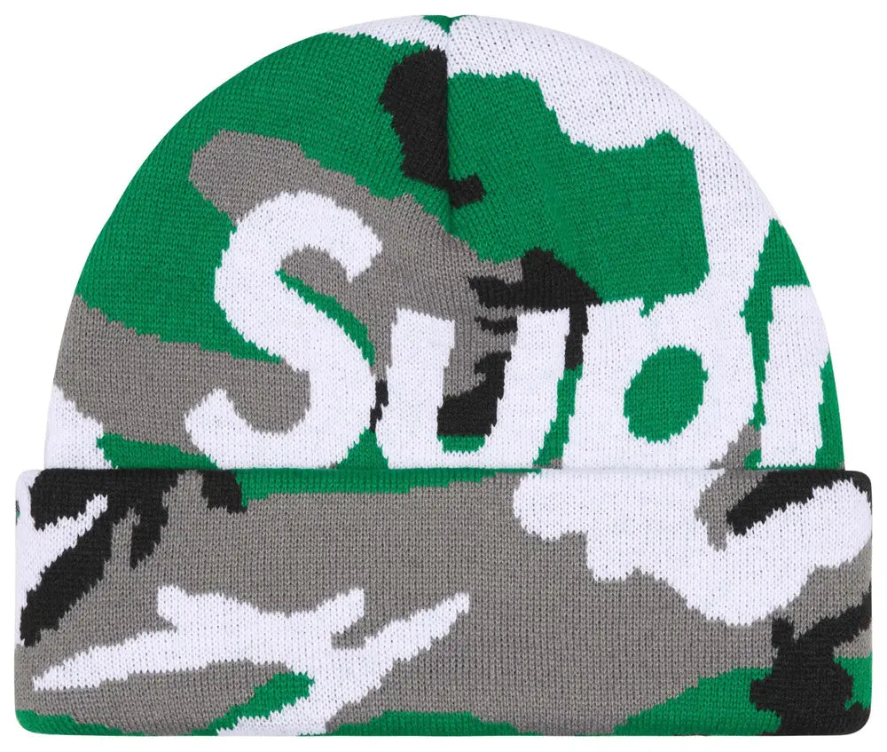 Supreme Camo Big Logo Beanie Green Camo