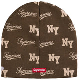 Supreme New Era Monogram Beanie Brown