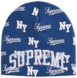 Supreme New Era Monogram Beanie Blue