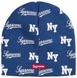 Supreme New Era Monogram Beanie Blue
