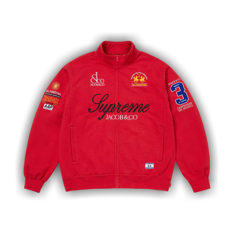 Supreme La Martina Zip Up Sweatshirt Red