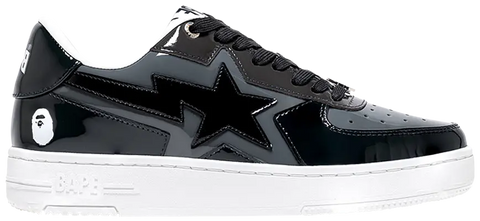 A Bathing Ape Bape Sta Icon Low Black Grey Patent