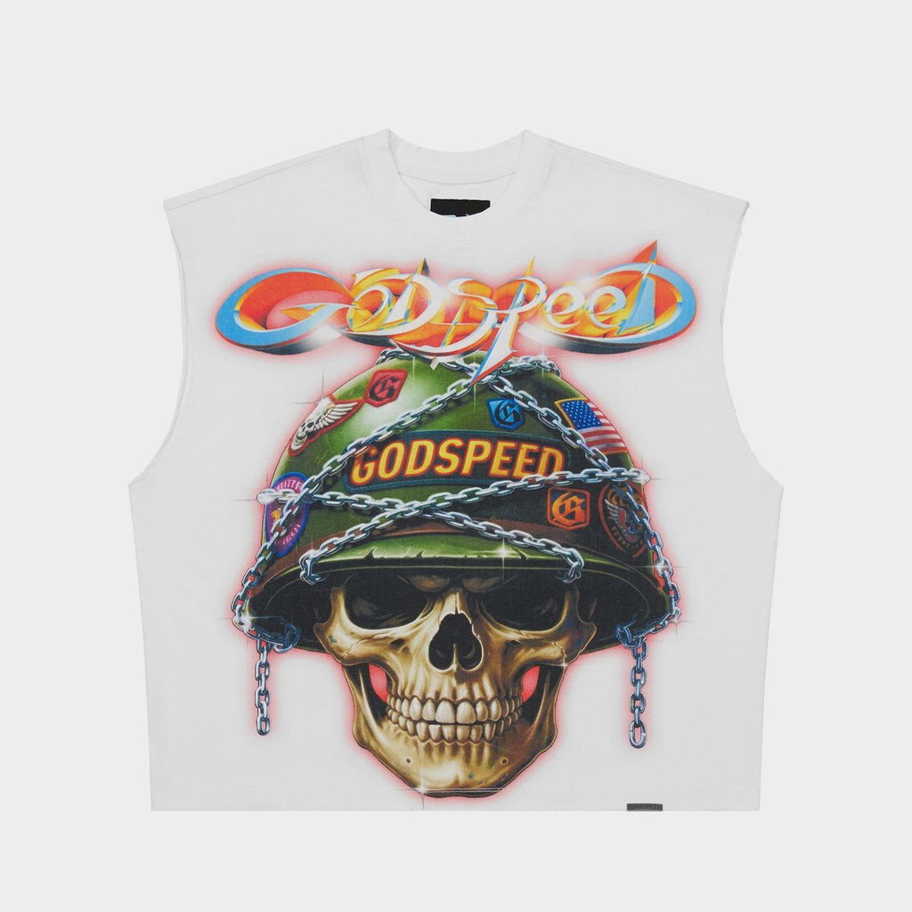 Godspeed Badges of Honor Sleeveless T-shirt White