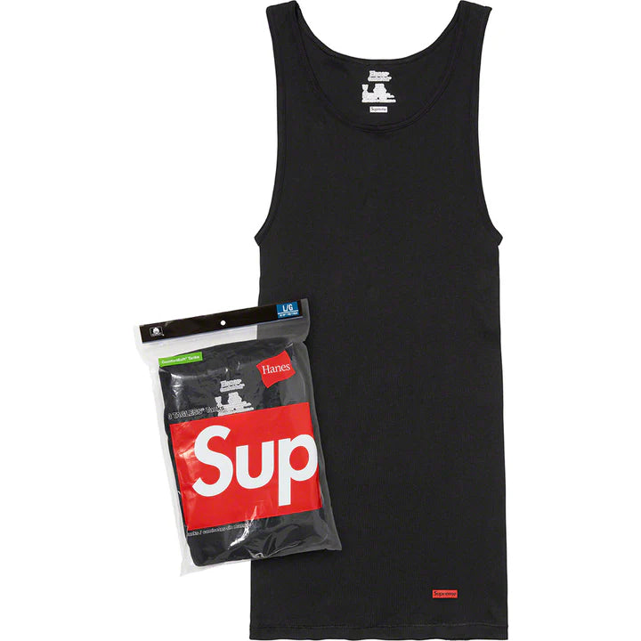 Supreme Hanes Tagless Tank Tops (3 Pack) Black