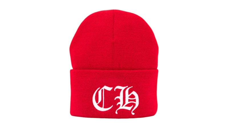 Chrome Hearts CH Logo Beanie Red/White