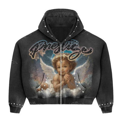 Prestige Angel Hoodie Black Blue