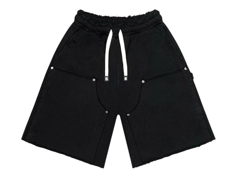 Godspeed Distressed Carpenter Shorts Flat Black