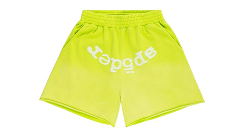 Sp5der OG Web V2 Sweatshort Acid Green - Primary Image