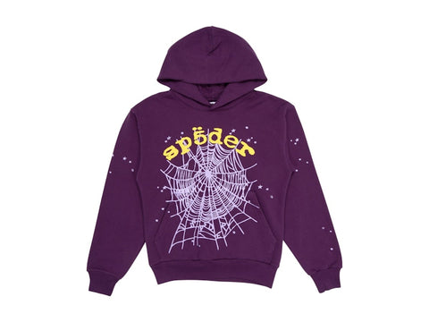 Sp5der Star OG Web V2 Hoodie Purple - Primary Image