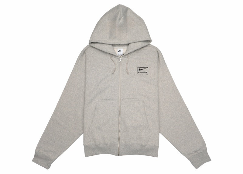 Stussy x Nike Fleece Zip Hoodie Grey Heather