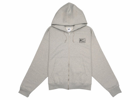 Stussy x Nike Fleece Zip Hoodie Grey Heather