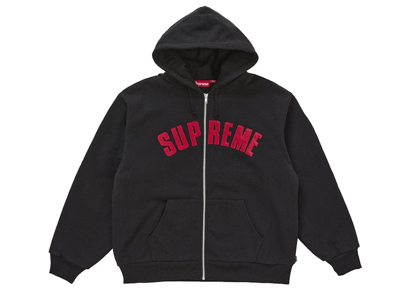 Supreme Arc Thermal Lined Zip Up Hooded Sweatshirt Black - Primary Image