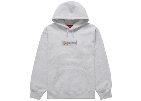Supreme Bling Box Logo Hooded Sweatshirt Ash Grey - Primary Image