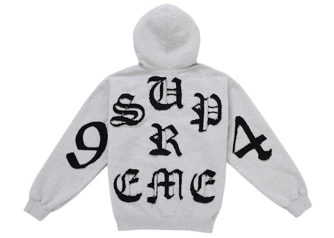 Supreme Cut Out Zip Up Hooded Sweatshirt Heather Grey