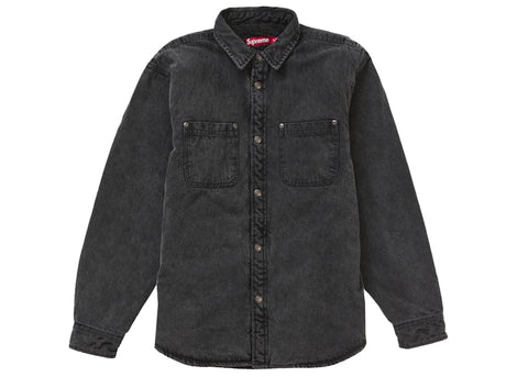 Supreme Faux Shearling Lined Work Shirt Black Denim - Primary Image
