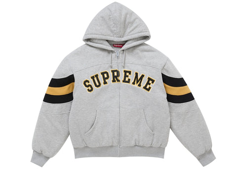 Supreme Filled Zip Up Hooded Sweatshirt Heather Grey