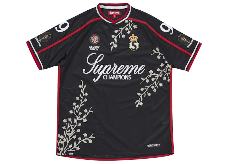 Supreme Floral Soccer Jersey Black - Primary Image