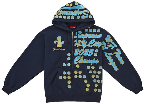 Supreme League Champs Zip Up Hooded Sweatshirt Navy - Primary Image