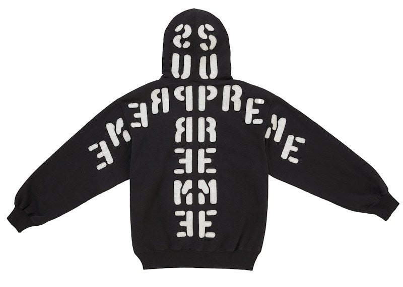 Supreme Mirrored Applique Hooded Sweatshirt Black