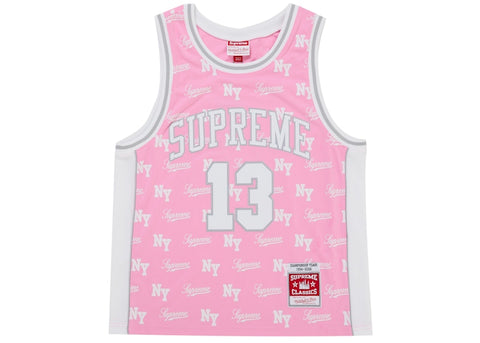 Supreme Mitchell & Ness Monogram Basketball Jersey Pink