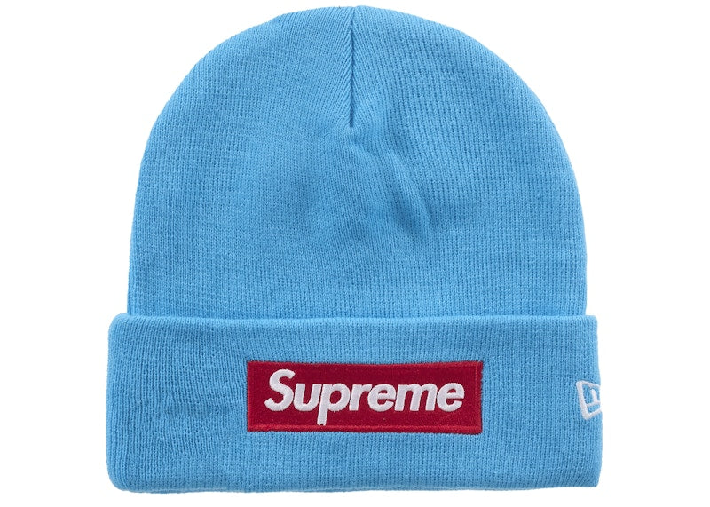 Supreme New Era Box Logo Beanie (FW25) Cyan - Primary Image