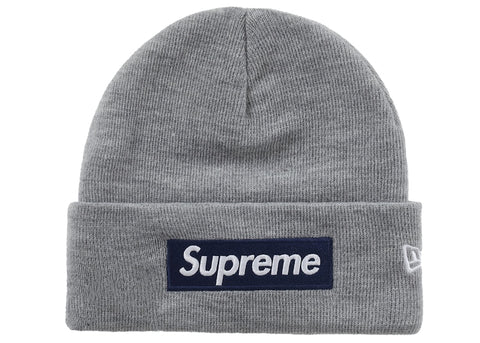 Supreme New Era Box Logo Beanie (FW25) Heather Grey - Primary Image