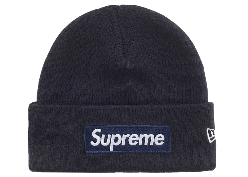 Supreme New Era Box Logo Beanie (FW25) Navy - Primary Image