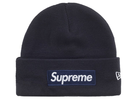Supreme New Era Box Logo Beanie (FW25) Navy - Primary Image