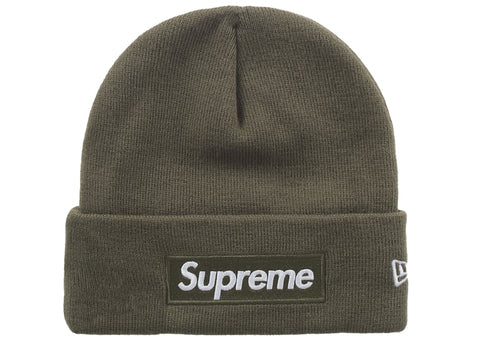 Supreme New Era Box Logo Beanie (FW25) Light Olive - Primary Image