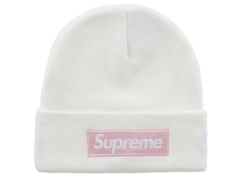 Supreme New Era Box Logo Beanie (FW25) White - Primary Image