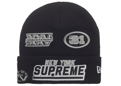 Supreme New Era Football Beanie Black - Primary Image