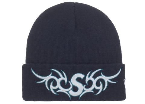 Supreme New Era Tribal S Logo Beanie Navy