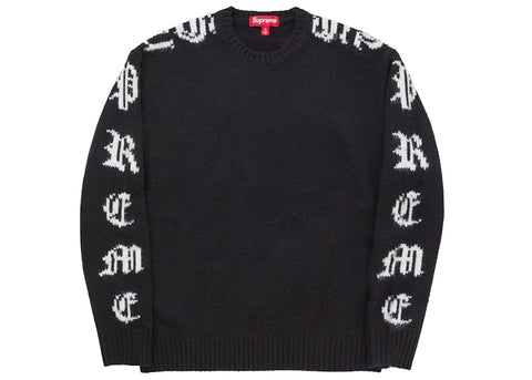 Supreme Old English Sleeves Sweater Black