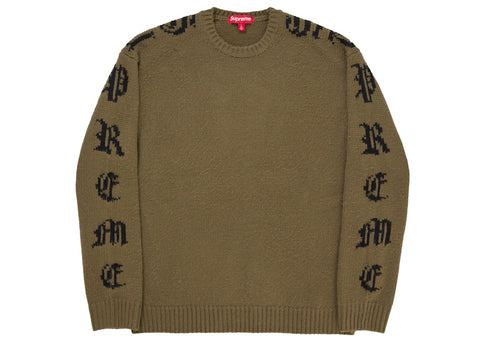 Supreme Old English Sleeves Sweater Olive