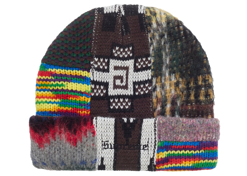 Supreme Patchwork Beanie Brown