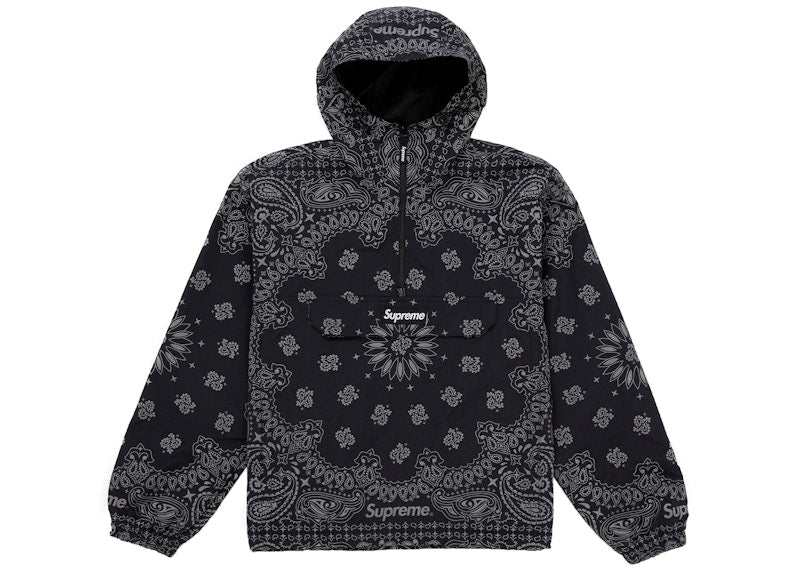 Supreme Reflective Bandana Anorak Black