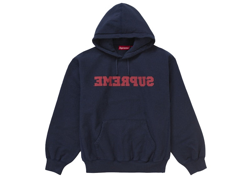 Supreme Reverse Hooded Sweatshirt (SS25) Navy - Primary Image