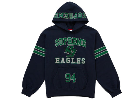 Supreme Rhinestone Eagle Hooded Sweatshirt Navy