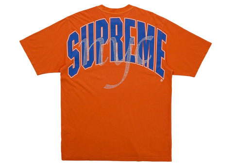 Supreme Rhinestone Script S/S Top Orange