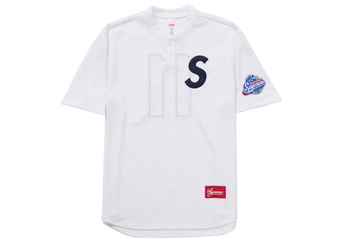Supreme S Logo Baseball Henley (SS25) White - Primary Image