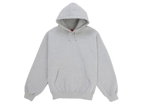 Supreme Satin Applique Hooded Sweatshirt (SS26) Heather Grey