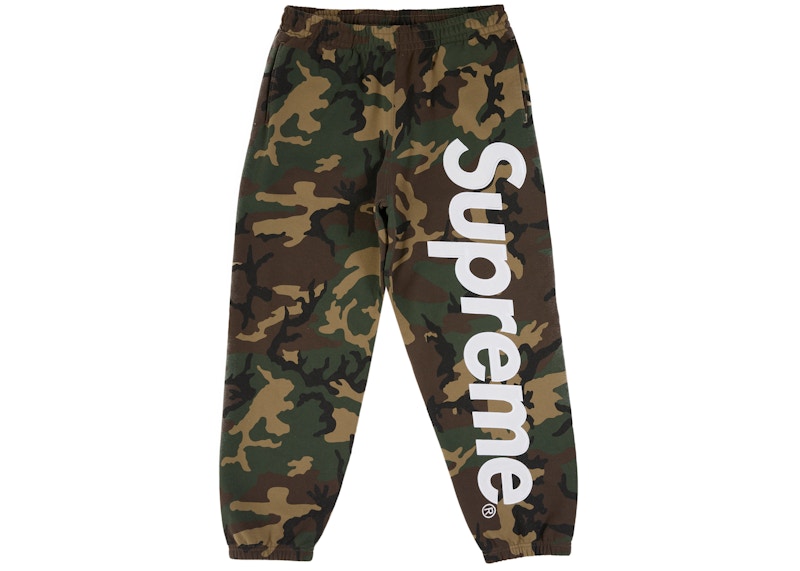 Supreme Satin Applique Sweatpant (SS26) Woodland Camo