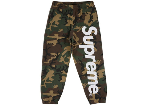 Supreme Satin Applique Sweatpant (SS26) Woodland Camo